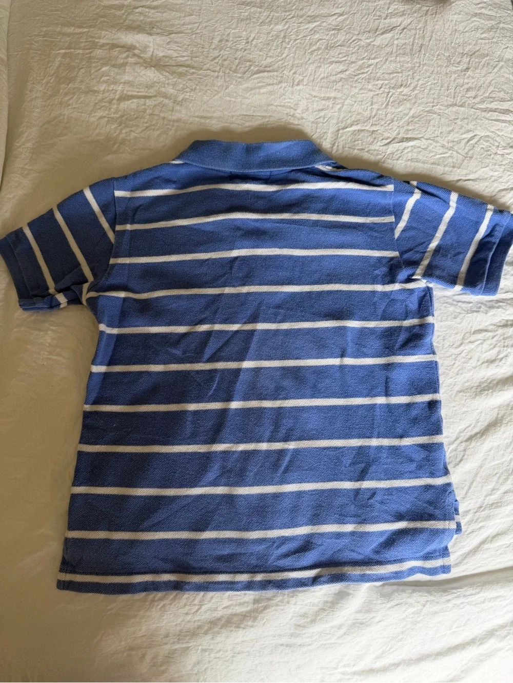 Ralph Lauren Boys Blue and White Striped Polo Shirt